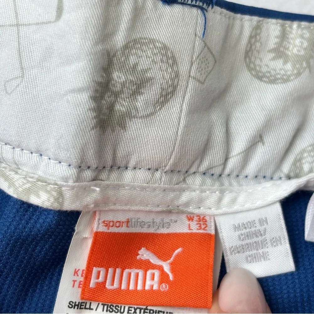 Puma Cell Dry Moisture Wicking Blue Golf Tech Pants Men's Size 36 Athleisure